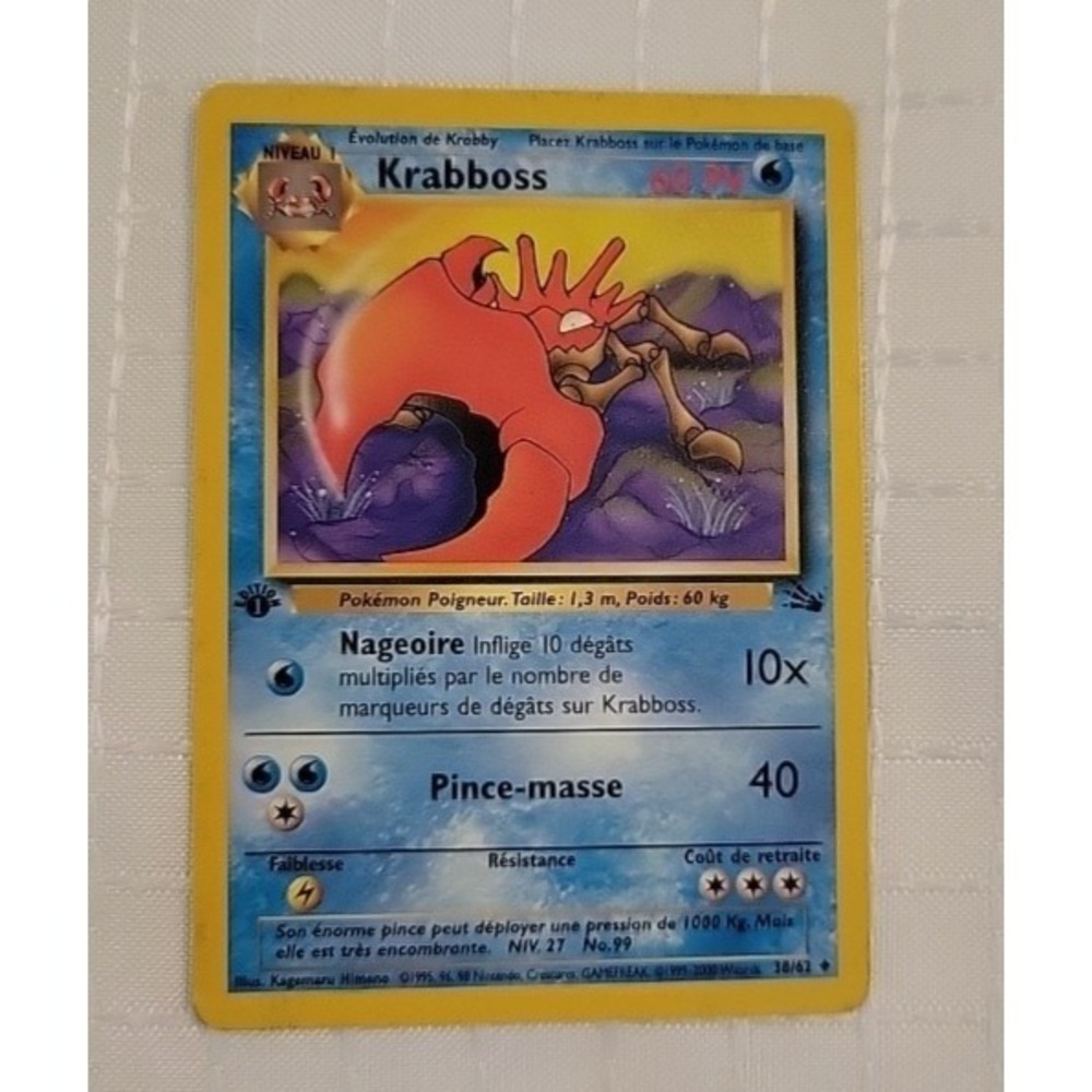Krabboss 38/62 Pokemon French 1st Edition Vintage